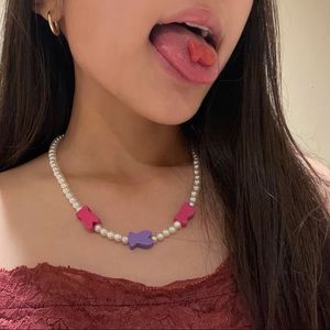 18” Imitation Pearl Fish Necklace